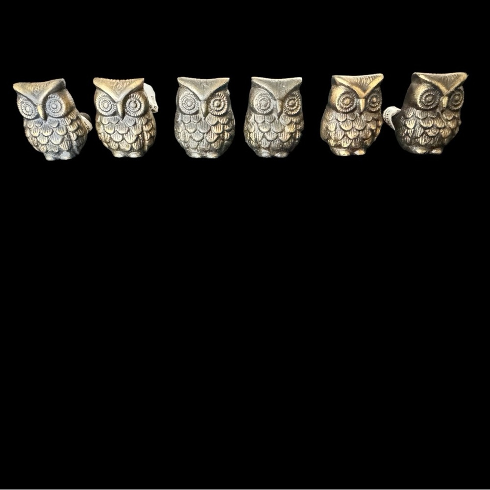 6 Metal Owl Drawer Pulls